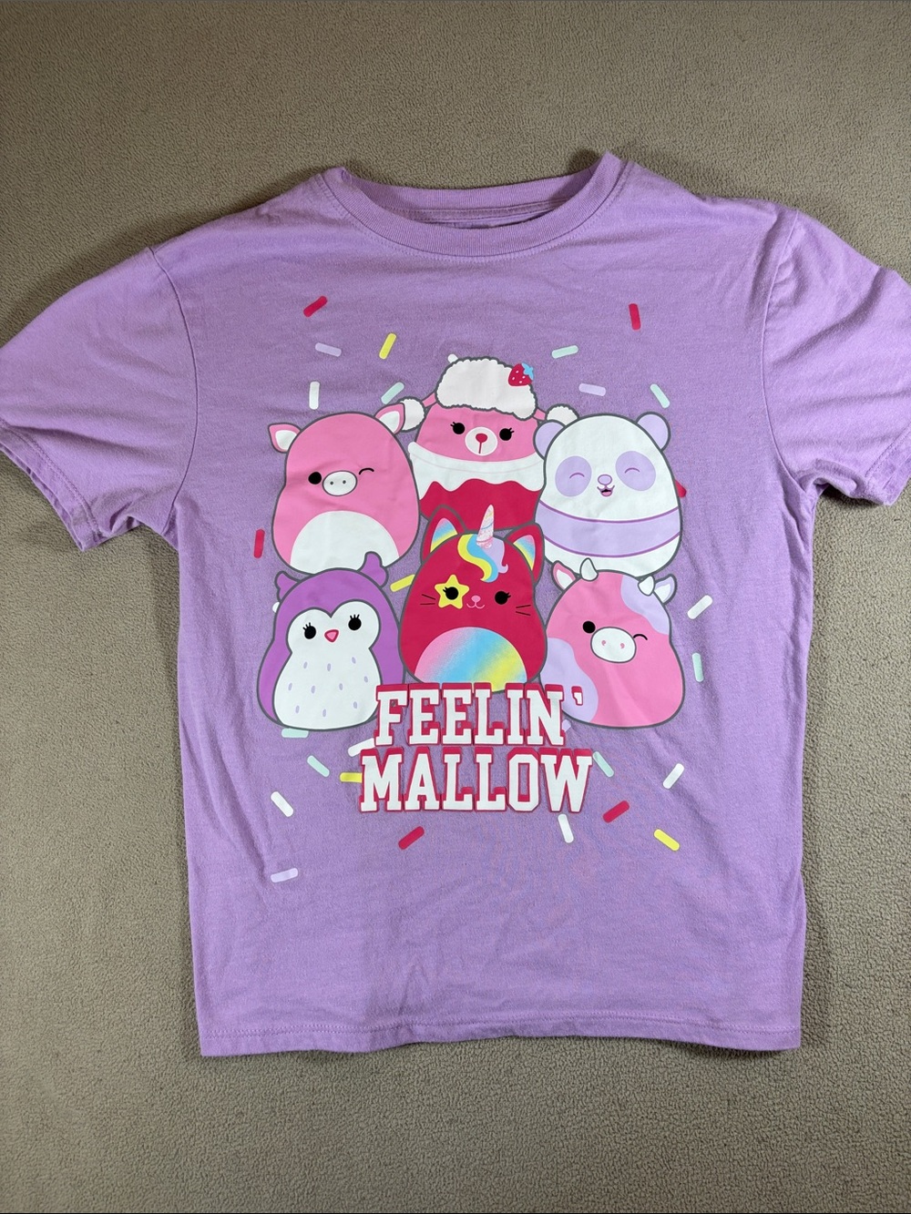 Squishmallows Lavender Short-Sleeve Tee with Colorful Character Graphics
